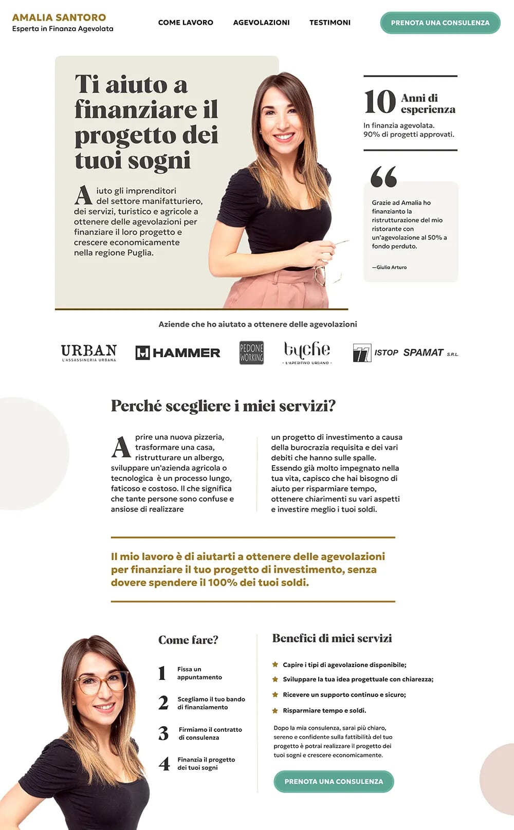 Amalia's website high-fi design.