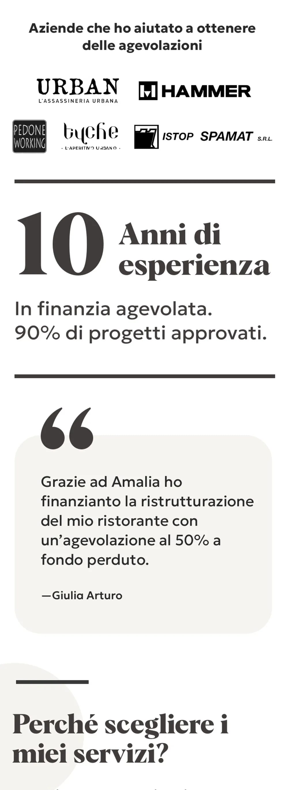 Amalia's website high-fi mobile design.