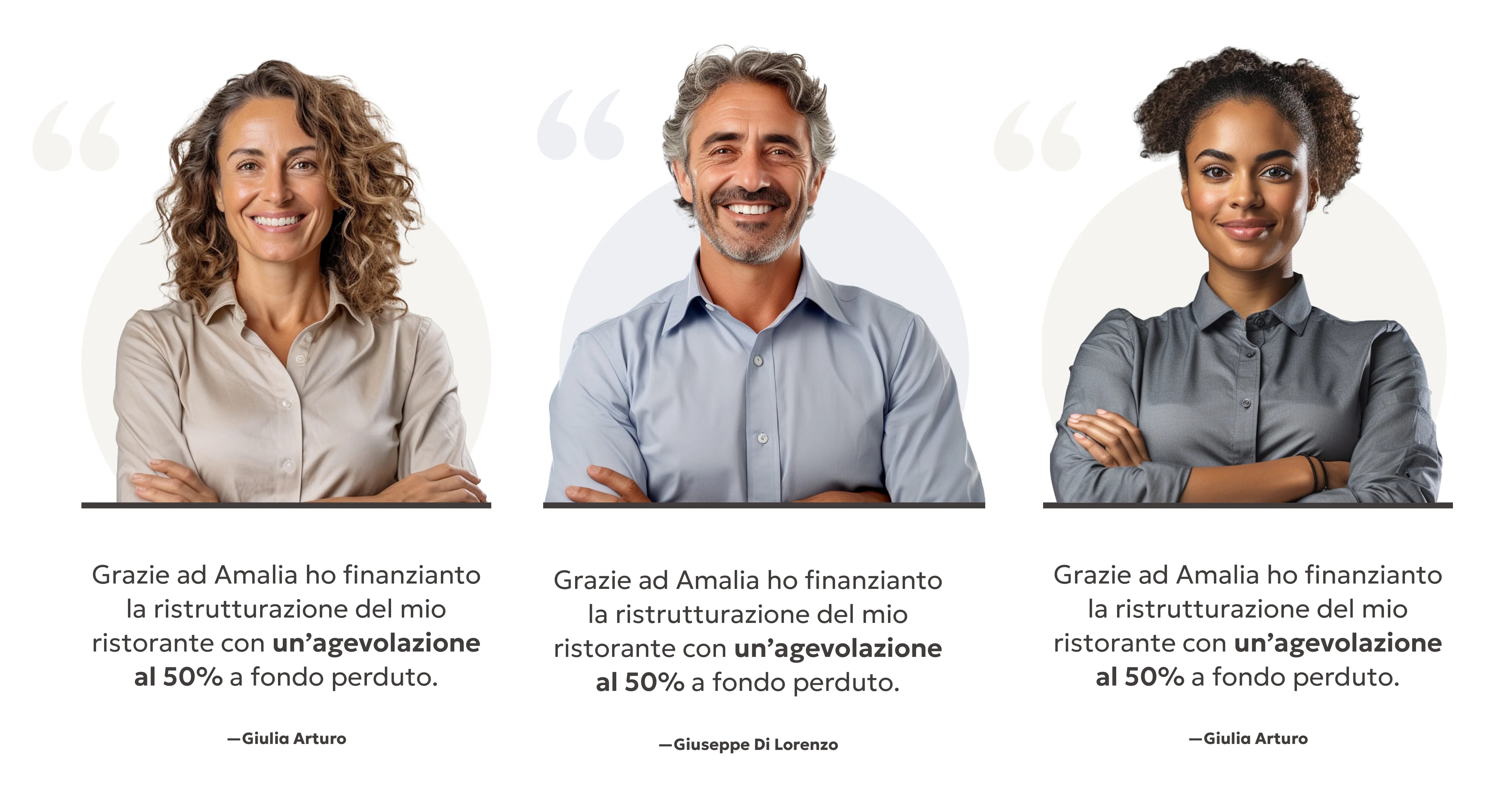 Testimonial section with AI-generated images