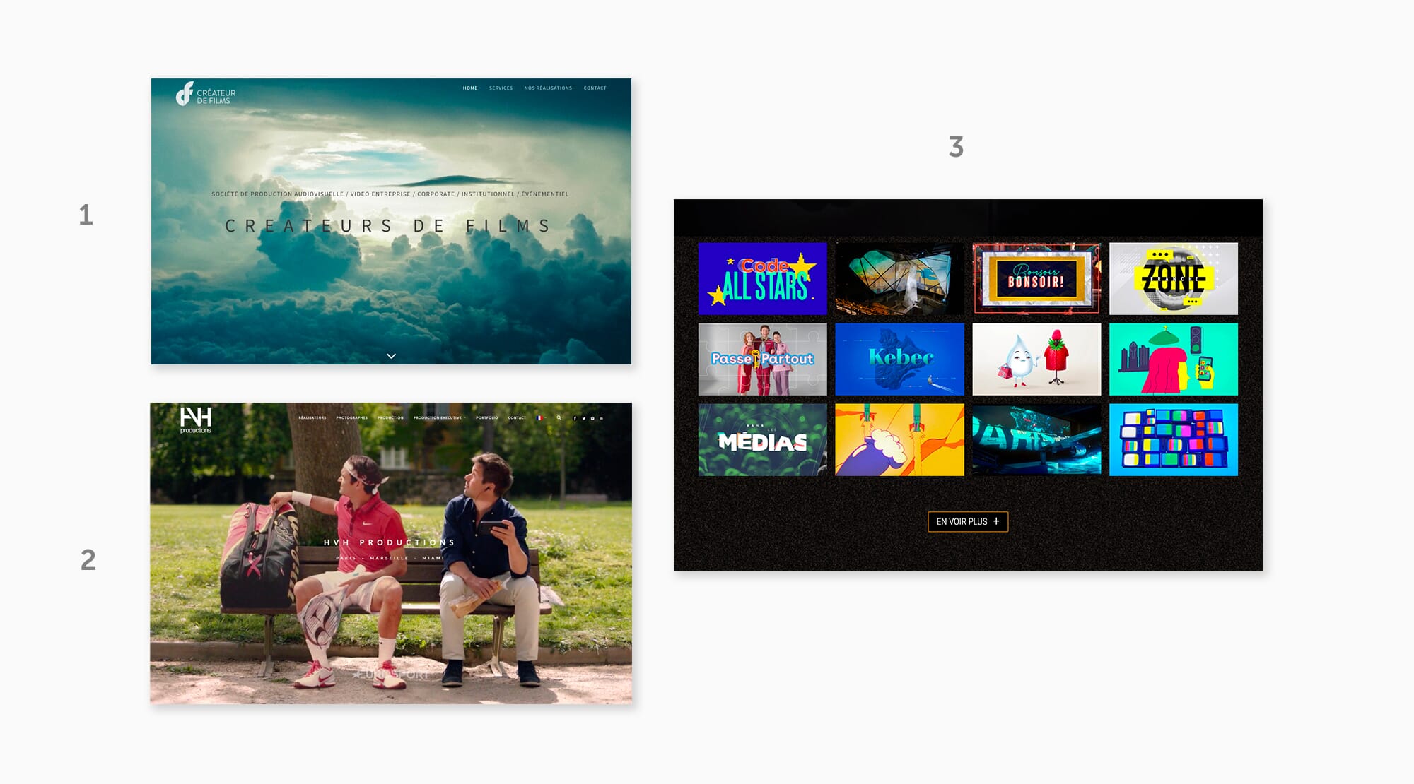 Screenshot of the competitors websites