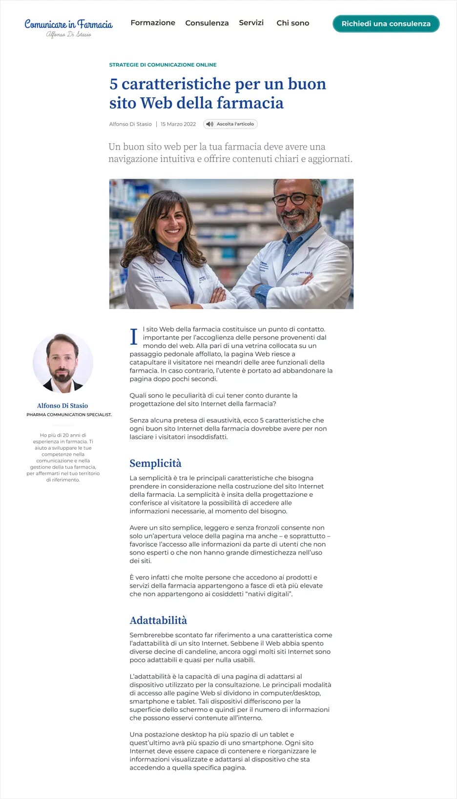 Comparison of article pages before and after the redesign, highlighting improved hierarchy and readability