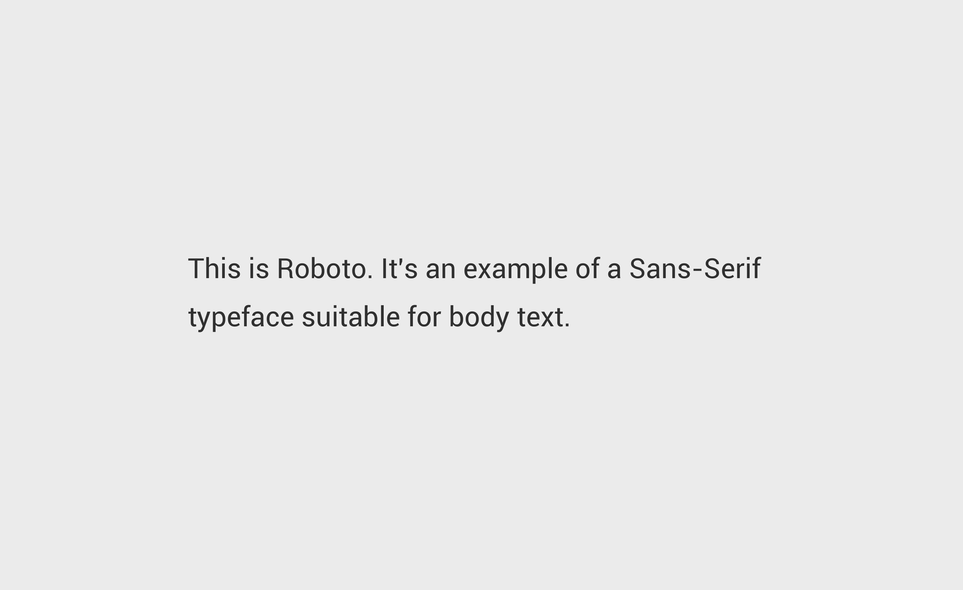 Text written with the typeface Roboto