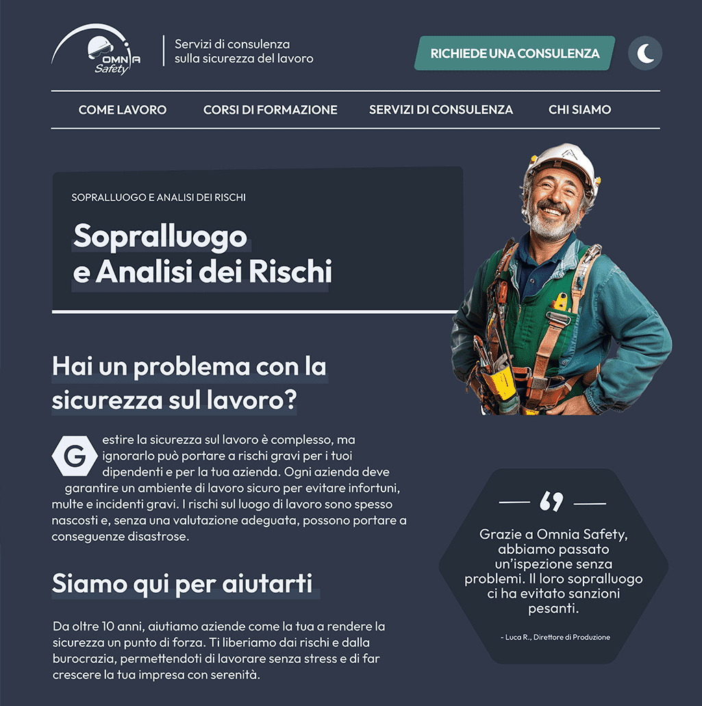 Omnia Safety visual system and layout