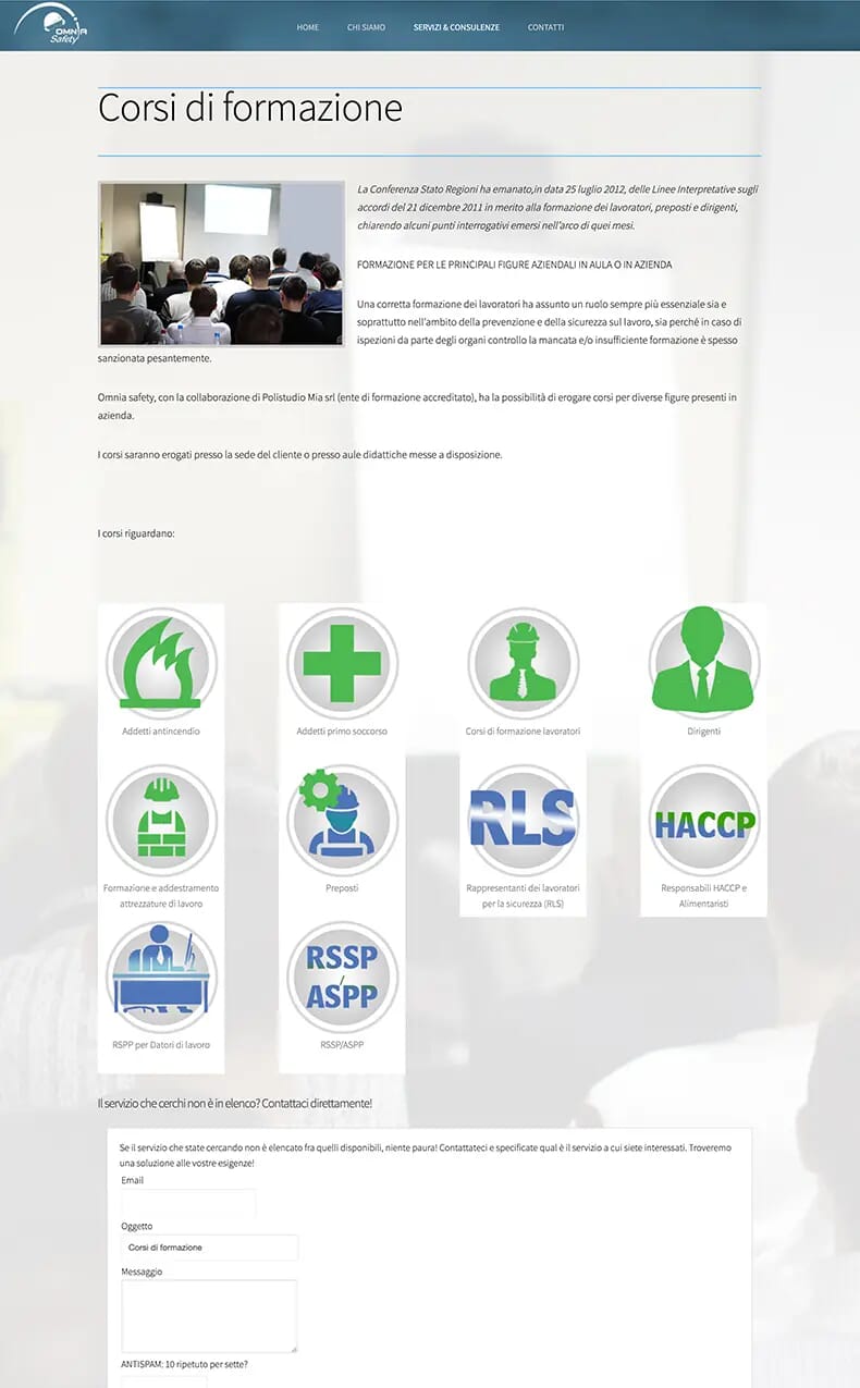 Original Omnia Safety landing page 1.