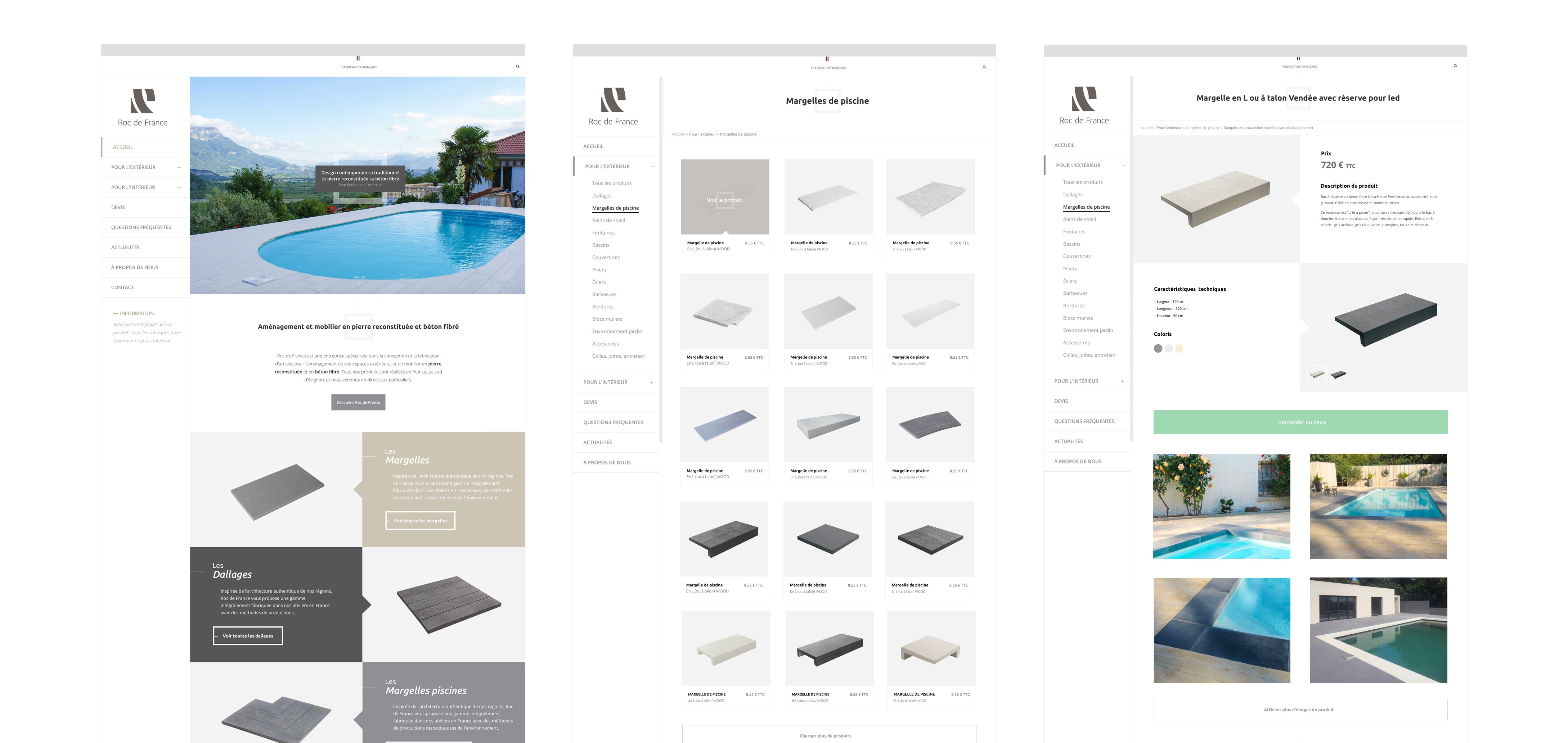 Roc de France visual interfaces